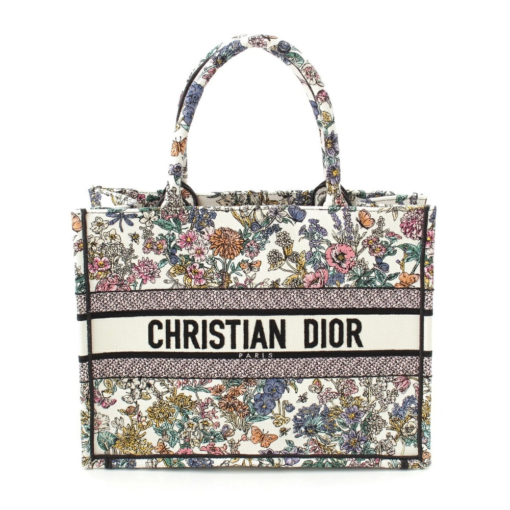 Christian Dior Years Book Tote Floral Bag White